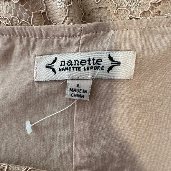 Nanette Nanette Lepore Light Pink Lace Blouse L - Picture 4 of 5